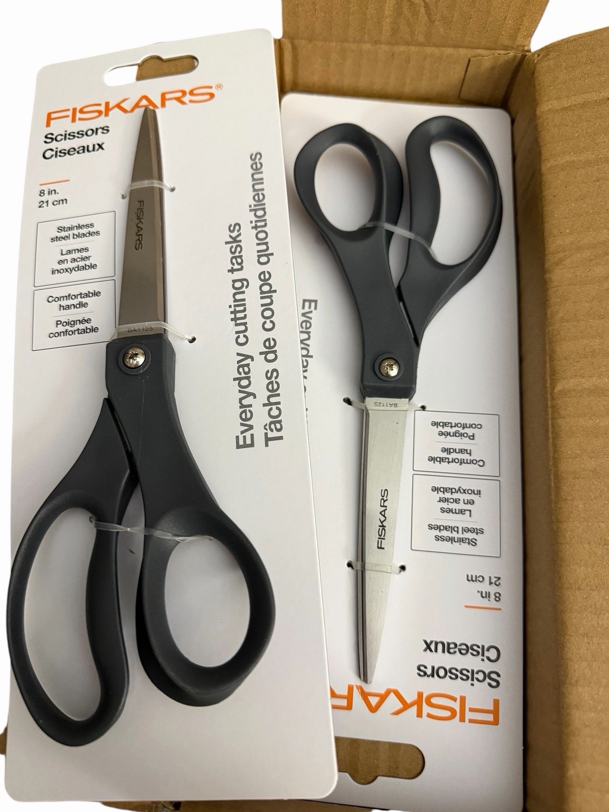 Fiskars Everyday Cutting Scissors (LOT OF 2) 8" stainless steel blade BRAND NEW