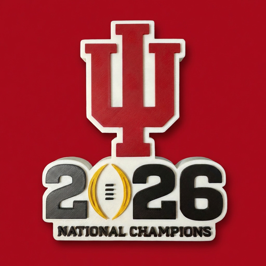 Indiana Hoosiers Football 2026 National Champions 3D Wall & Desk Sign