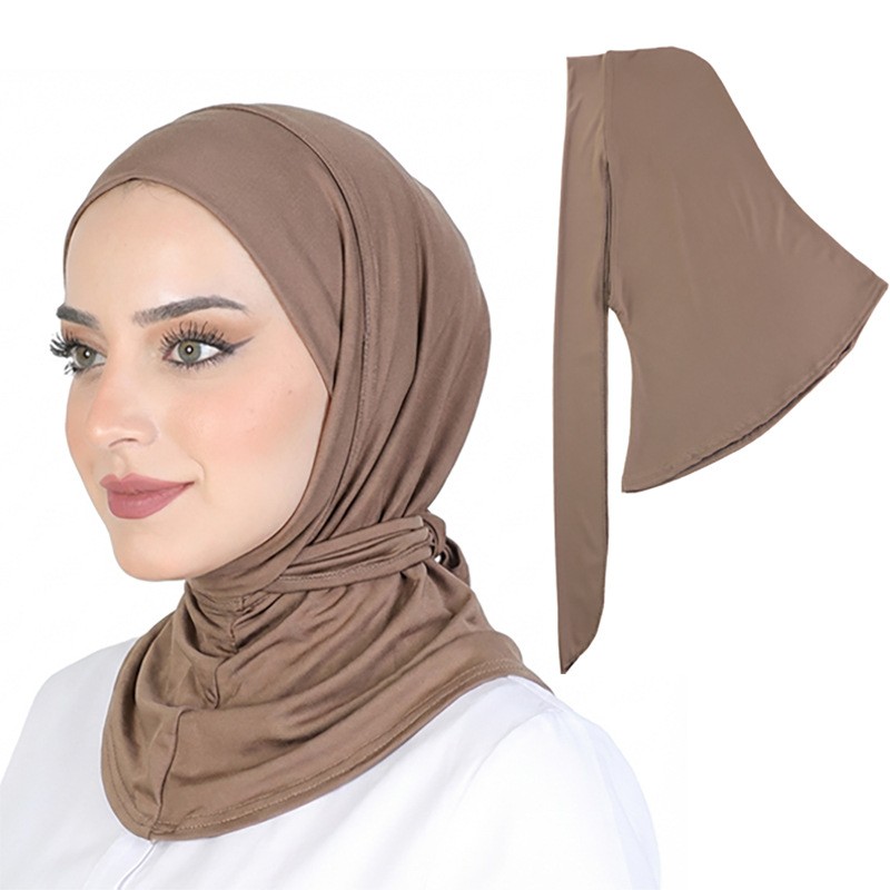One Piece Muslim Women Hijab Shawl Wrap Turban Bandage Headscarf Instant Khimar