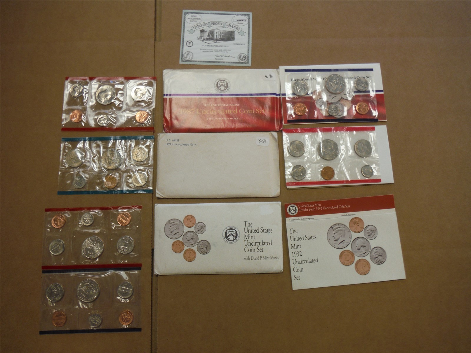 Lot Of 3 UNC P+D Coin Sets 1987,1997, 1992 *FC4A