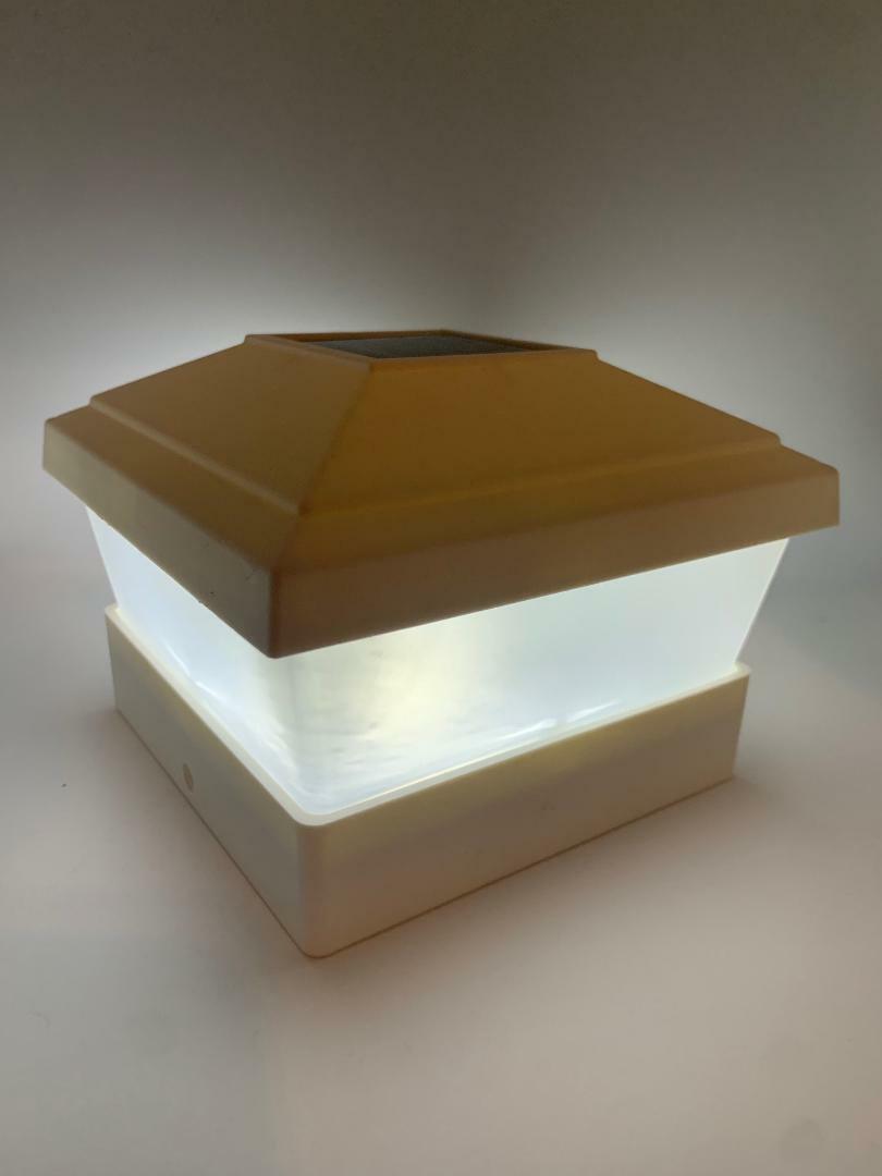 4PK White / Black / Copper / Silver 5" x 5" Solar Post Deck Cap Fence LED Light