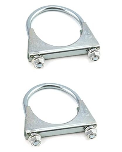 U-Bolt Muffler Tip Exhaust Hook, 2-1/2" OD 2Pcs Stainless Steel Universal