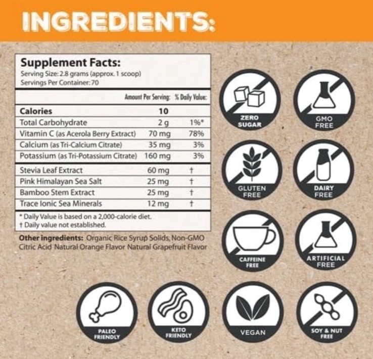 Superieur Electrolytes 70 serving Canister - Fresh CITRUS 🍋‍🟩
