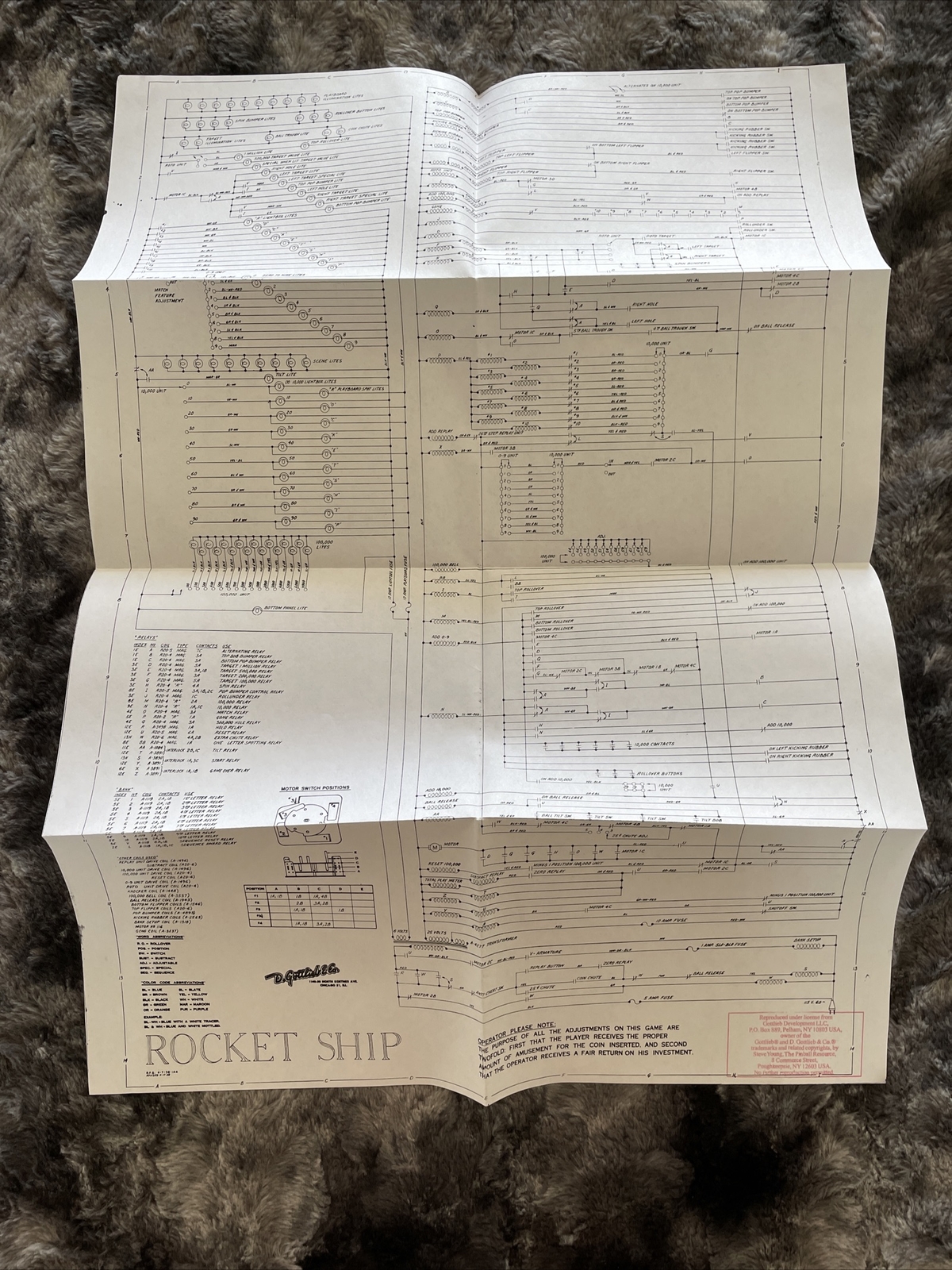Gottlieb Rocket Ship Wiring Schematic Diagram