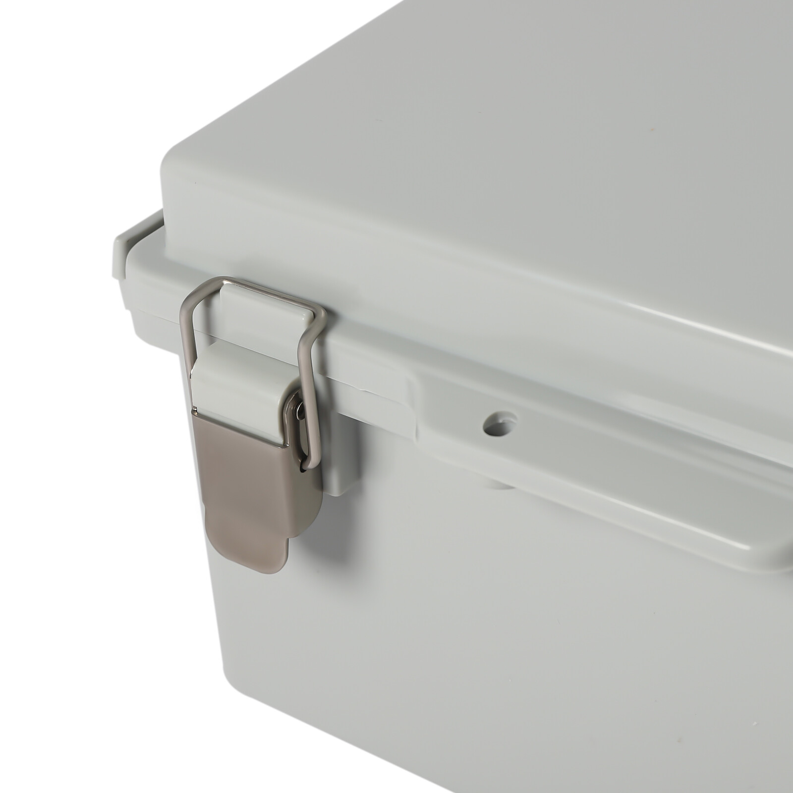 Grey Hinged Cover Latch Junction Box with Mounting Plate + Cover
