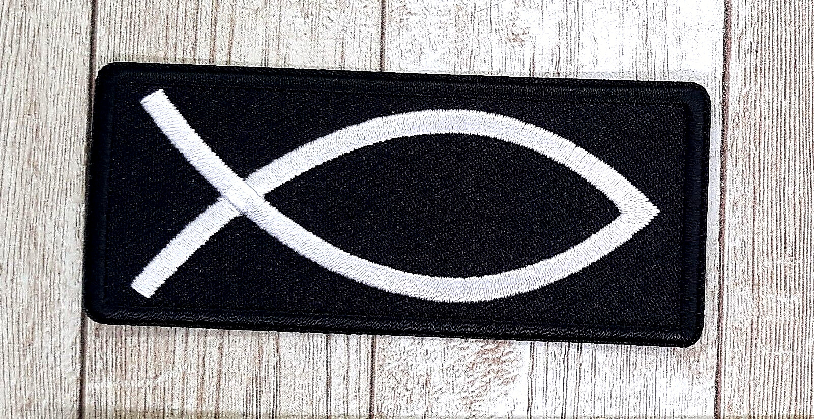Christian Fish Fisher Of Men Iron On Embroidered Patch 3"x 1.5"