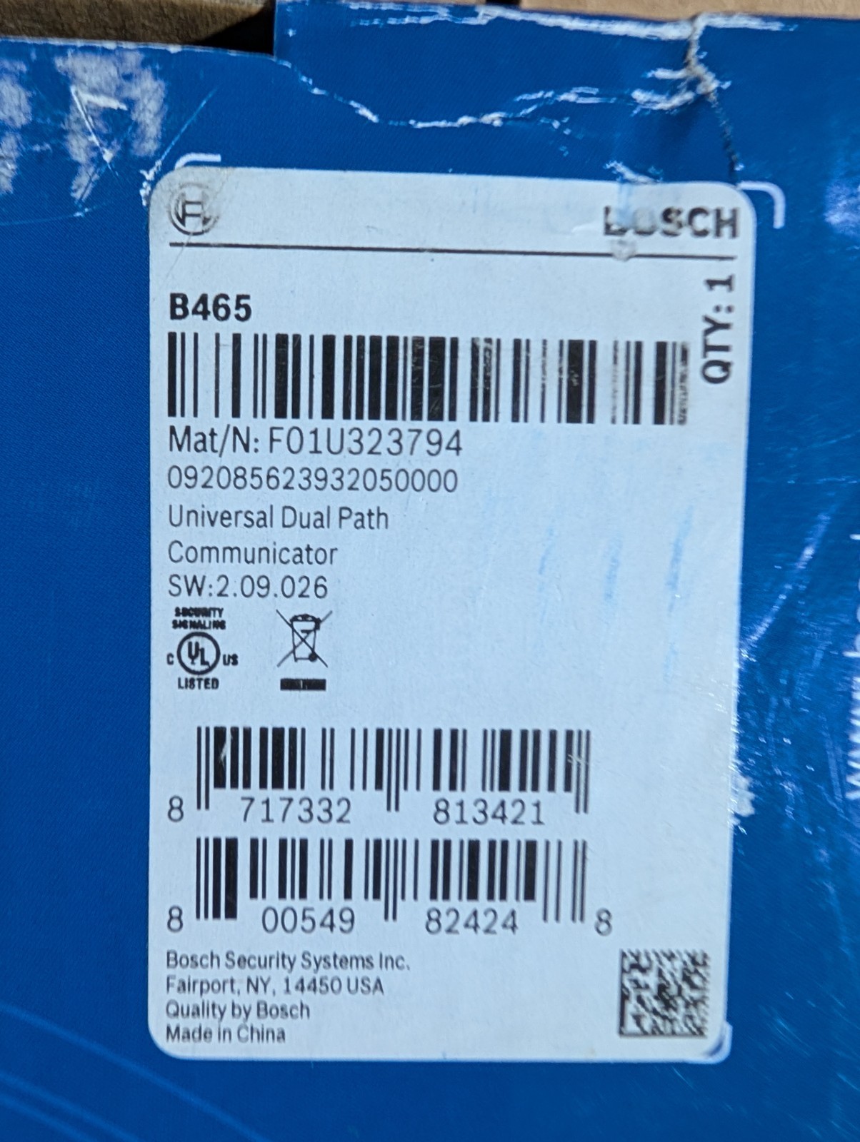 BOSCH B465 UNIVERSAL DUAL PATH COMMUNICATOR