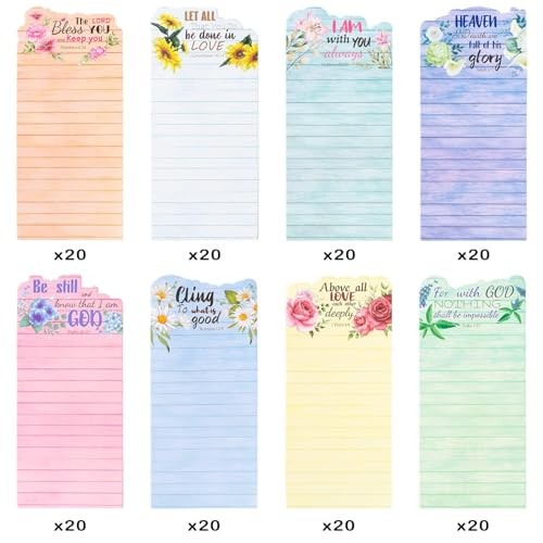 Valentines Bible Verse Notepads - 8P Floral Prayer Sticky Notes with