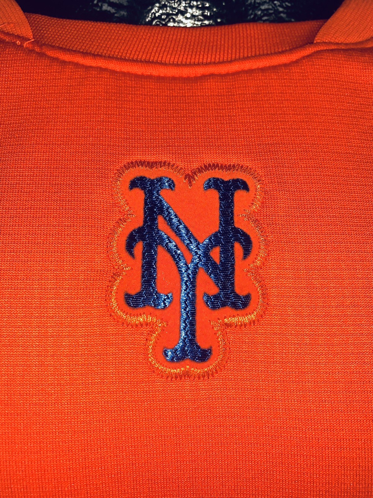 Men's New York Mets Orange Performance On Field Baseball Fleece Pullover Large