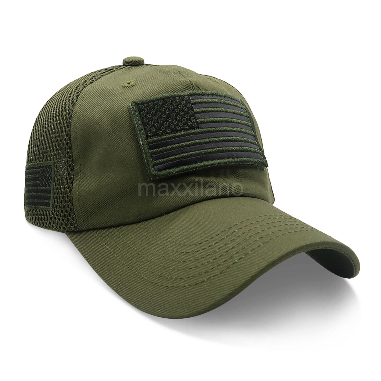 Baseball Cap USA Flag American Men Hat Detachable Patch Mesh Tactical Army Caps