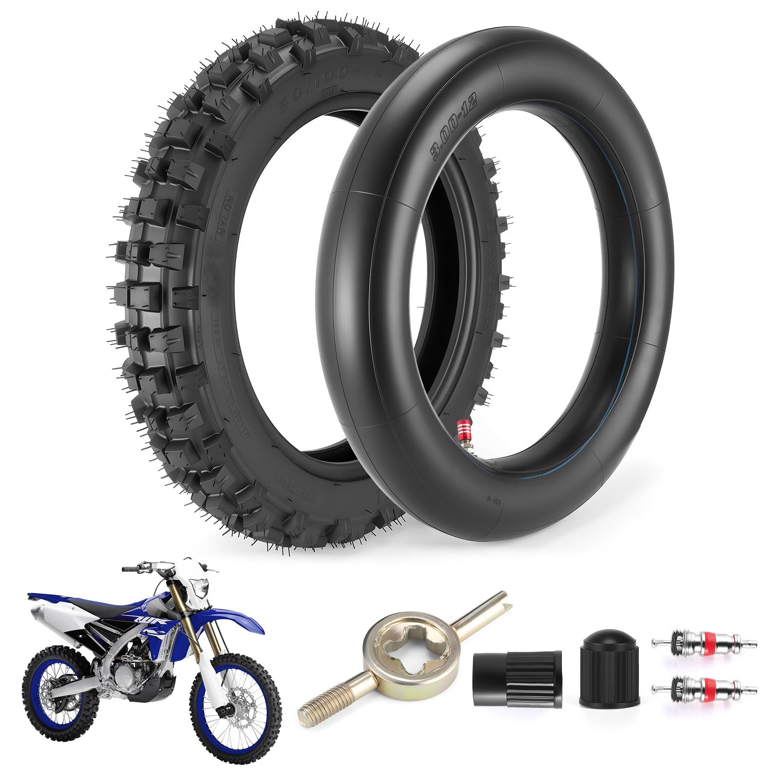 80/100-12 3.00-12 Back Rear Tire and Inner Tube,80/100-12 tire tube