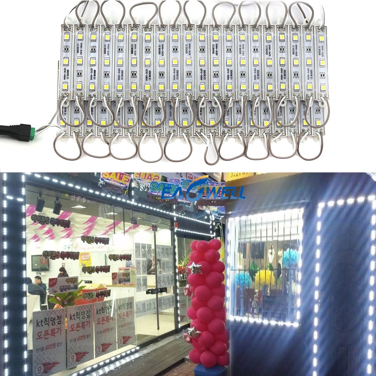 40' ft Multi-color Store Front LED Window Light Module with power supply +Remote