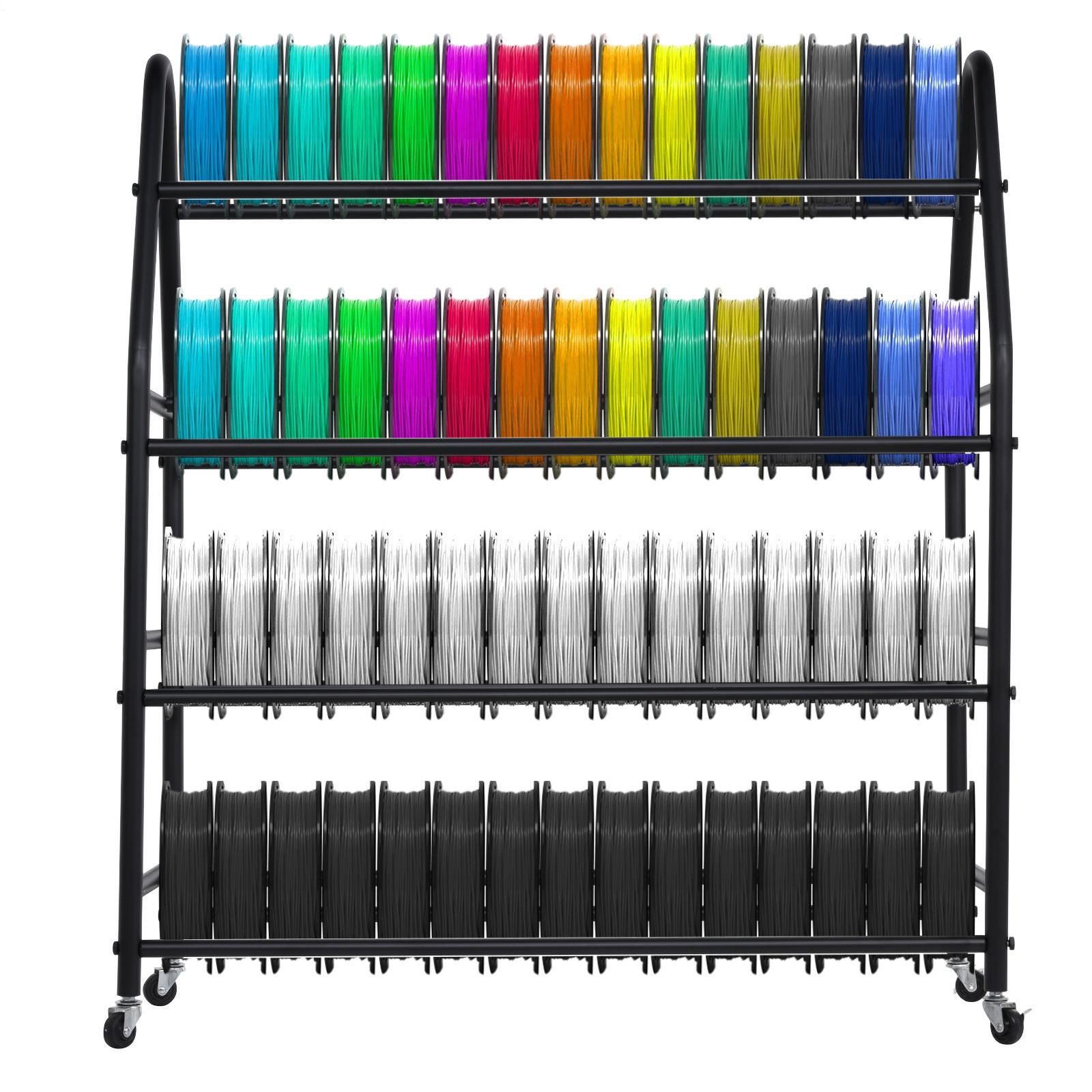 3D Printer Filament Storage Rack 4 Tier Filament Spool Holders Racks With Wheels