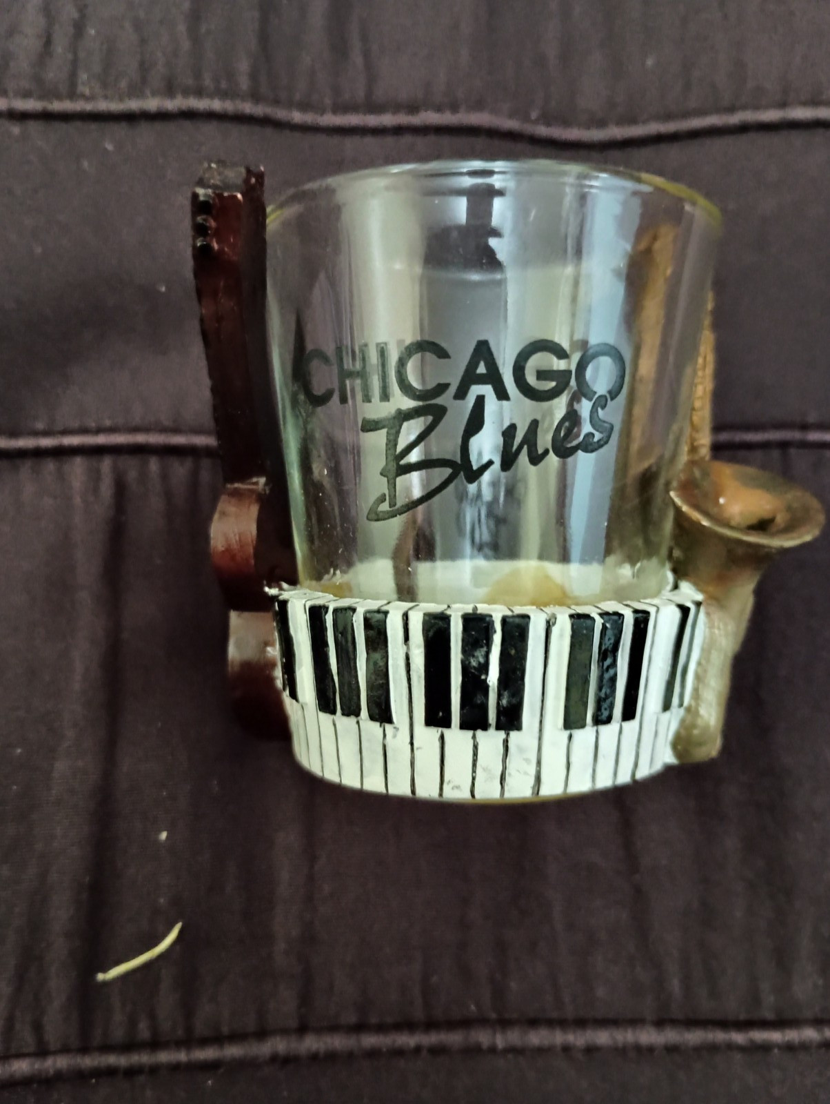Chicago Blues Shot Glass - sax and guitar and keyboard