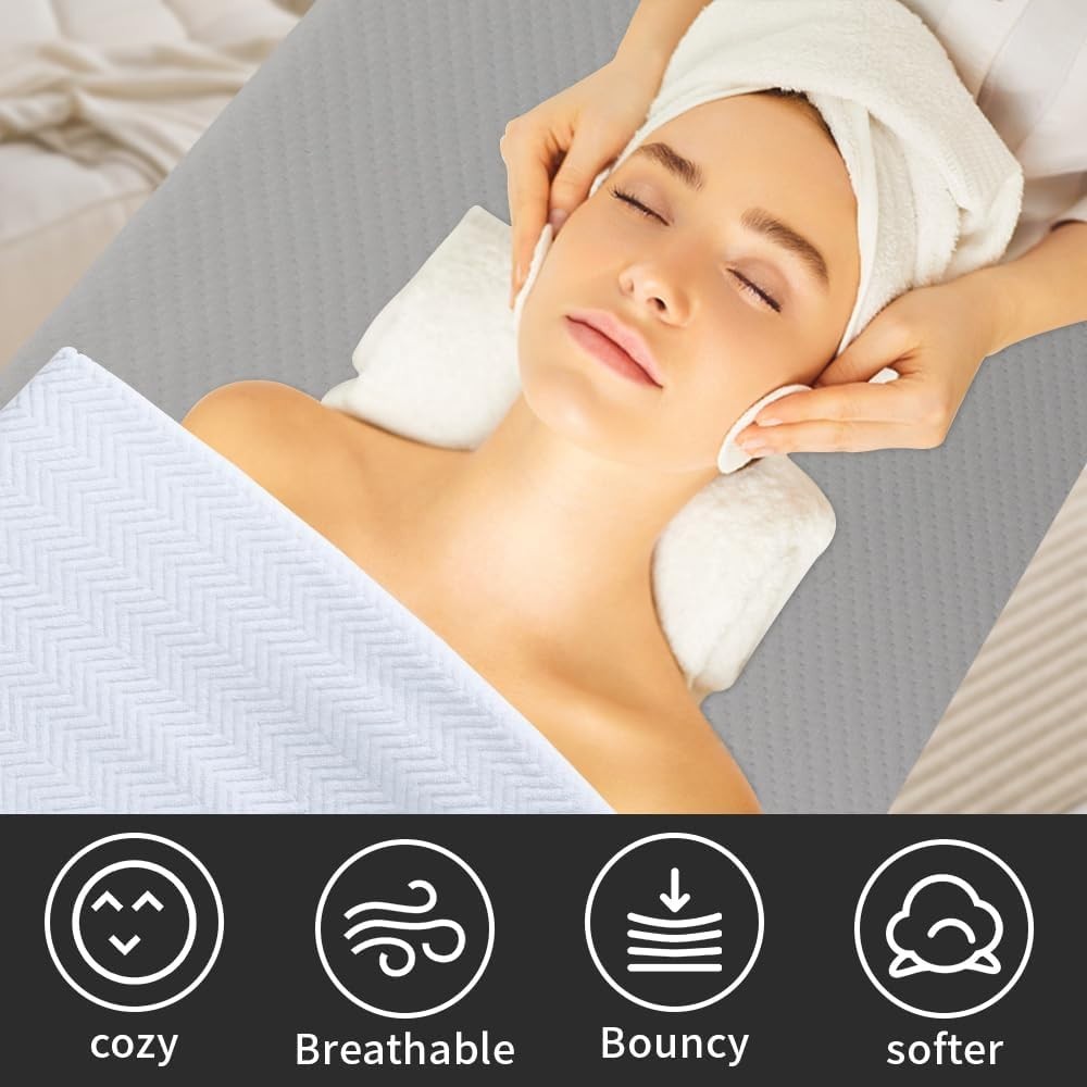 Professional Quality Memory Foam Massage Topper 73x24x2 - Removable & Easy Care