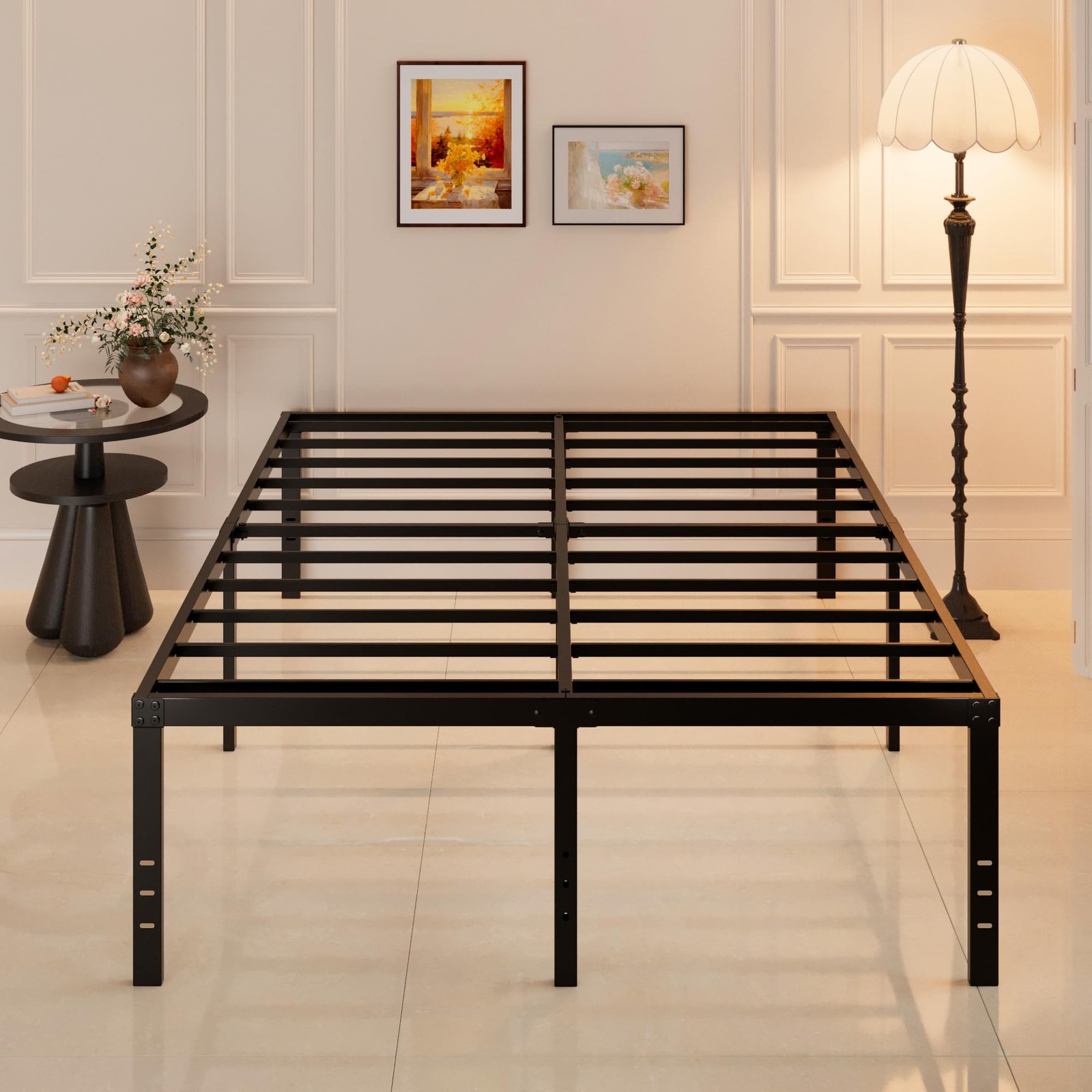 20 Inch Queen Bed Frame, Heavy Duty Metal Platform, No Box Spring Needed