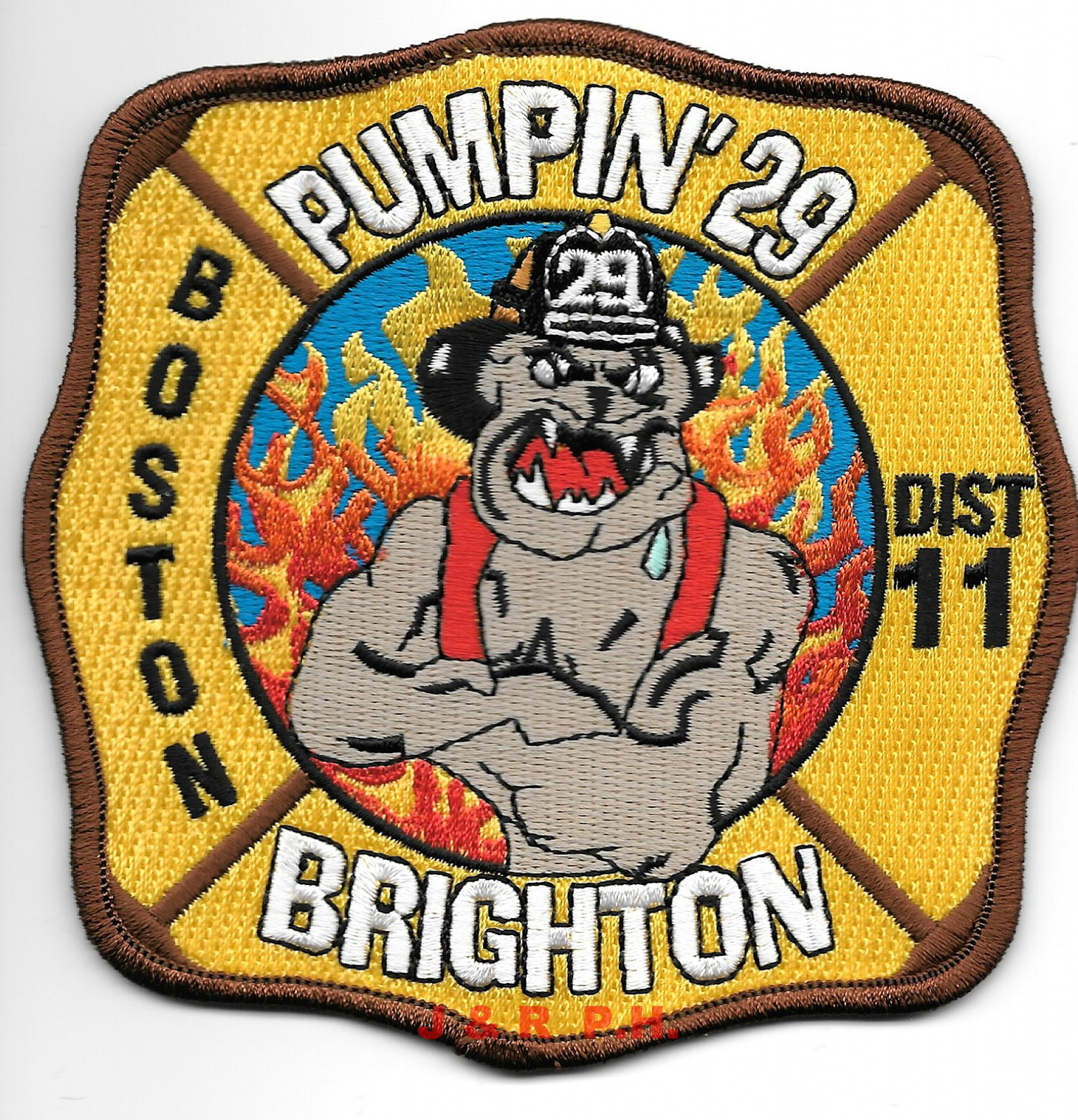Boston  Engine-29, MA  "Pumpin 29-Brighton" (4.5" x 4.5" size) fire patch