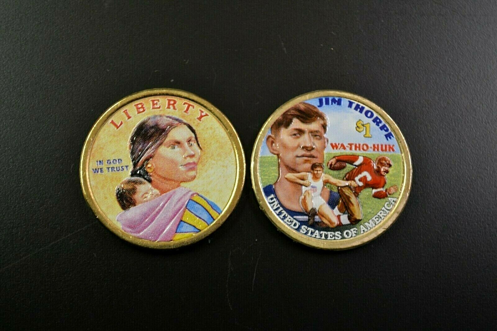 2018 Native American Dollar Colorized on Both Sides