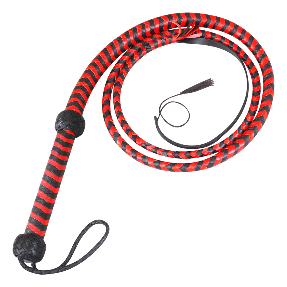 Real Cowhide Leather Bullwhip 06 feet long 12 plaits Handmade Heavy Duty Whips