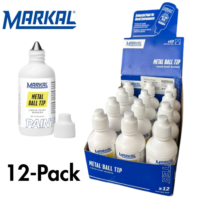 MARKAL - 084621 Metal Ball Tip Liquid Paint Marker 1/8 in. tip - 12-Pack Yellow
