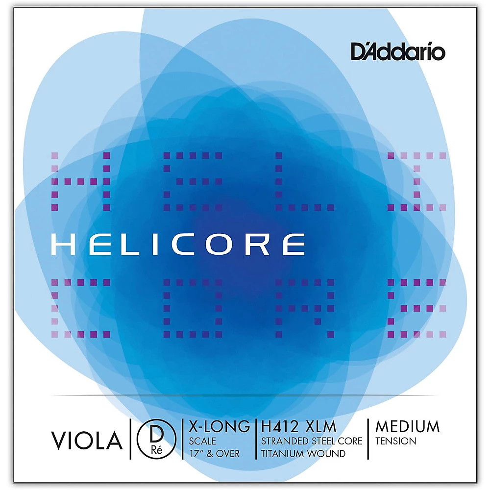 D'Addario H412 Helicore Long Scale Viola D String 17+ Extra Long Scale