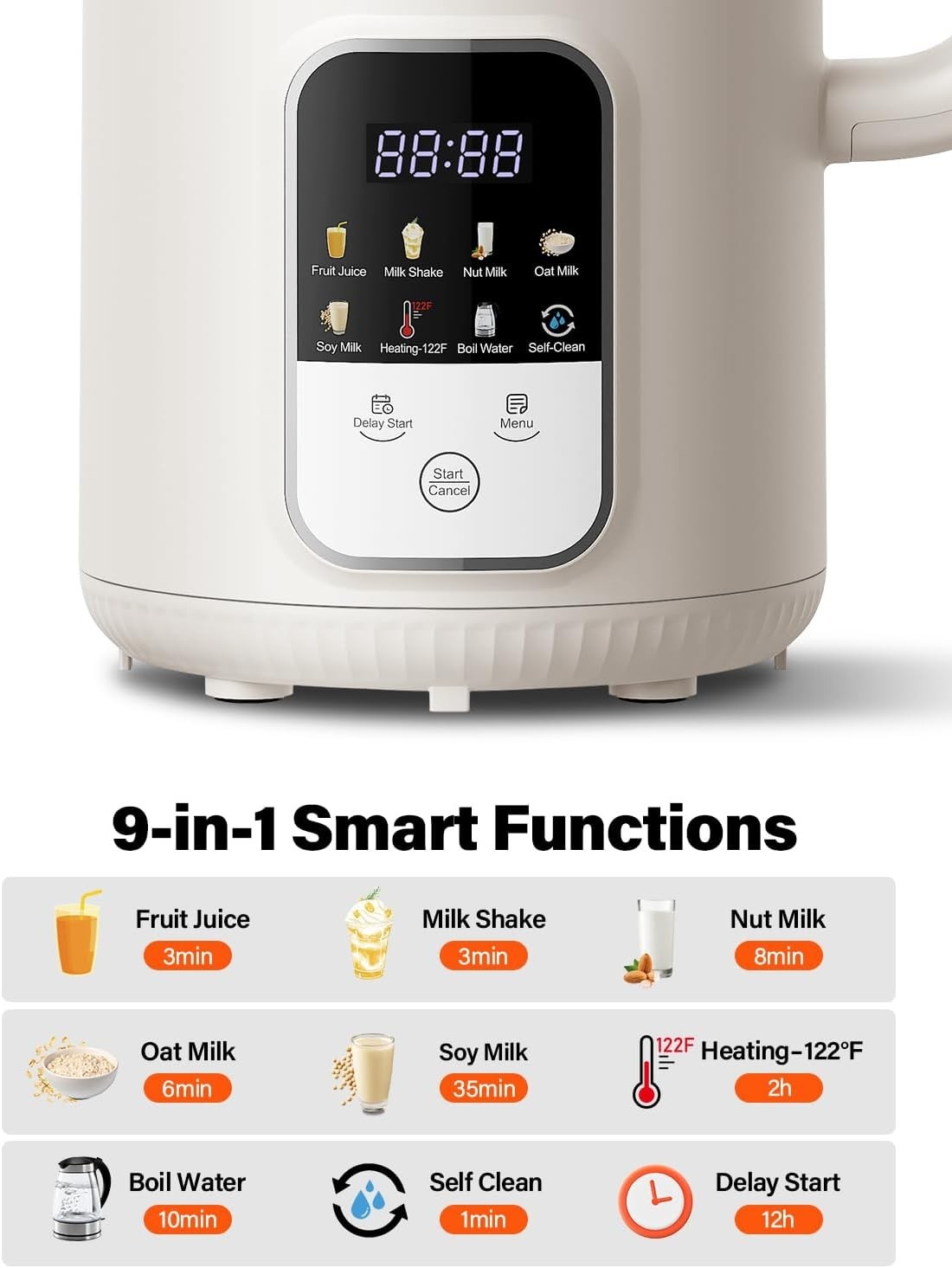 GDOR 35oz Nut Milk Maker 9in1 Plant Milk Machine Homemade Almond/Oat/Soy milk S2