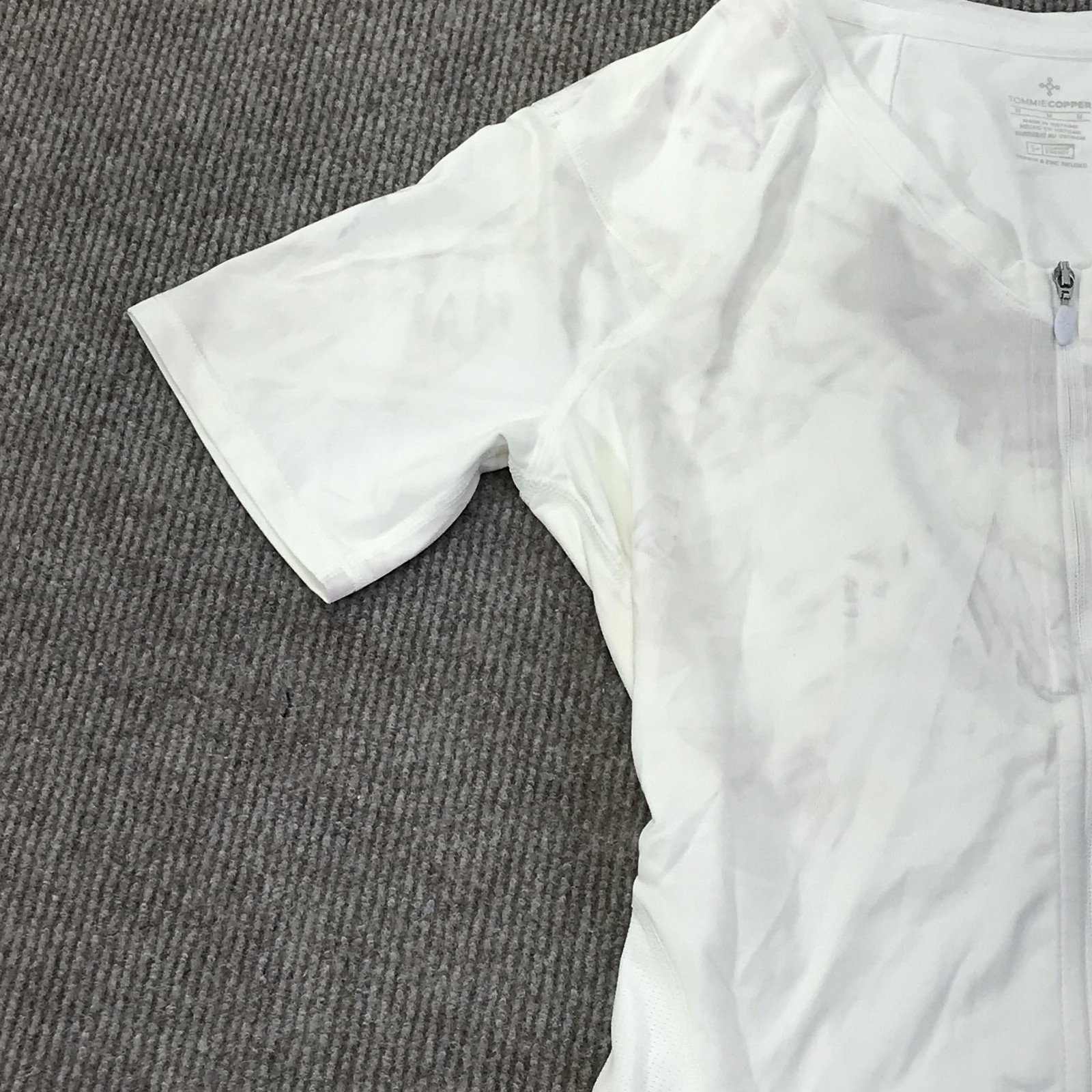 Tommie Copper Womens Back Support Compression Shirt Top White Medium Zip