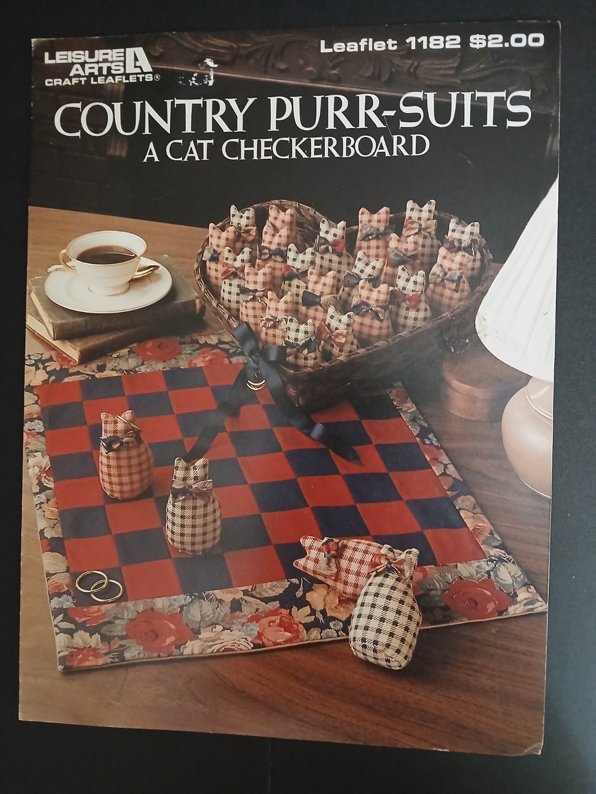 Leisure Arts Leaflet 1182 A Country Cat Checkerboard For You To Sew 1988 Meow!