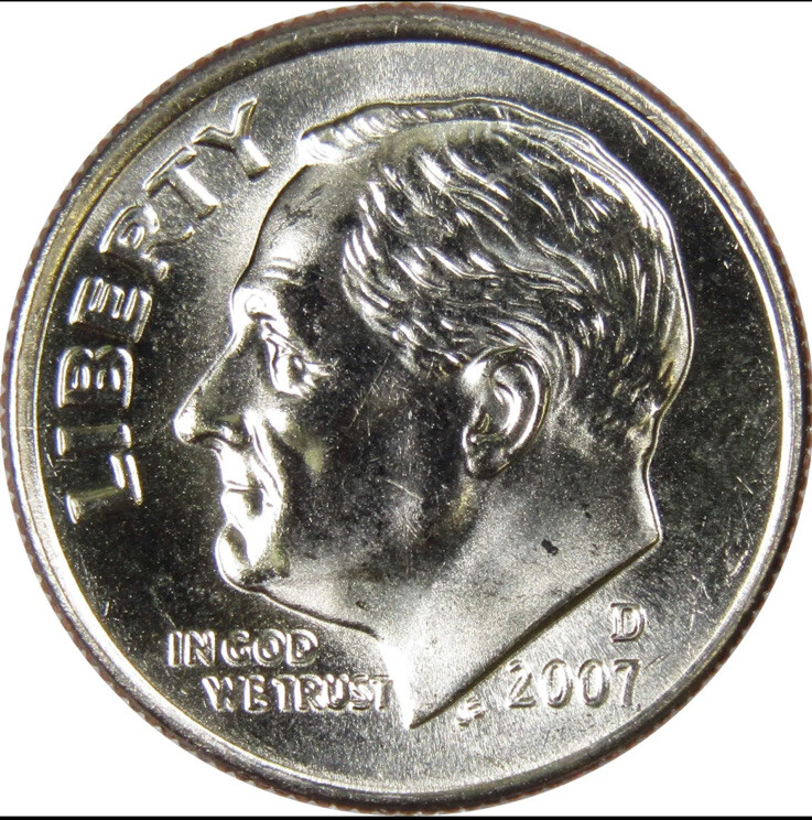 2007 D Roosevelt Dime BU Uncirculated Mint State 10c US Coin Collectible 31a