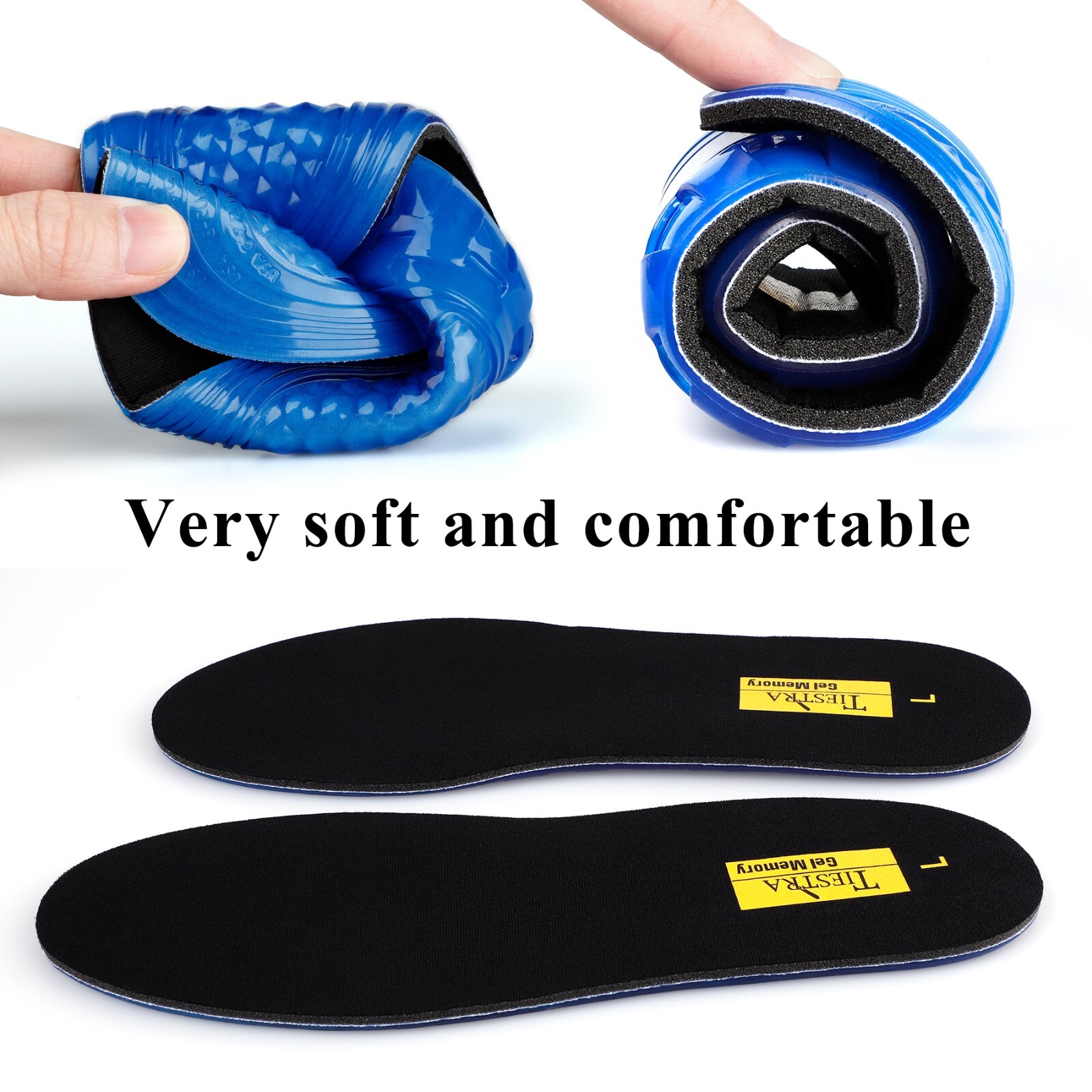 Men Women Cushioning Gel Insoles Shock Insoles orthopedic Massaging Shoe Inserts