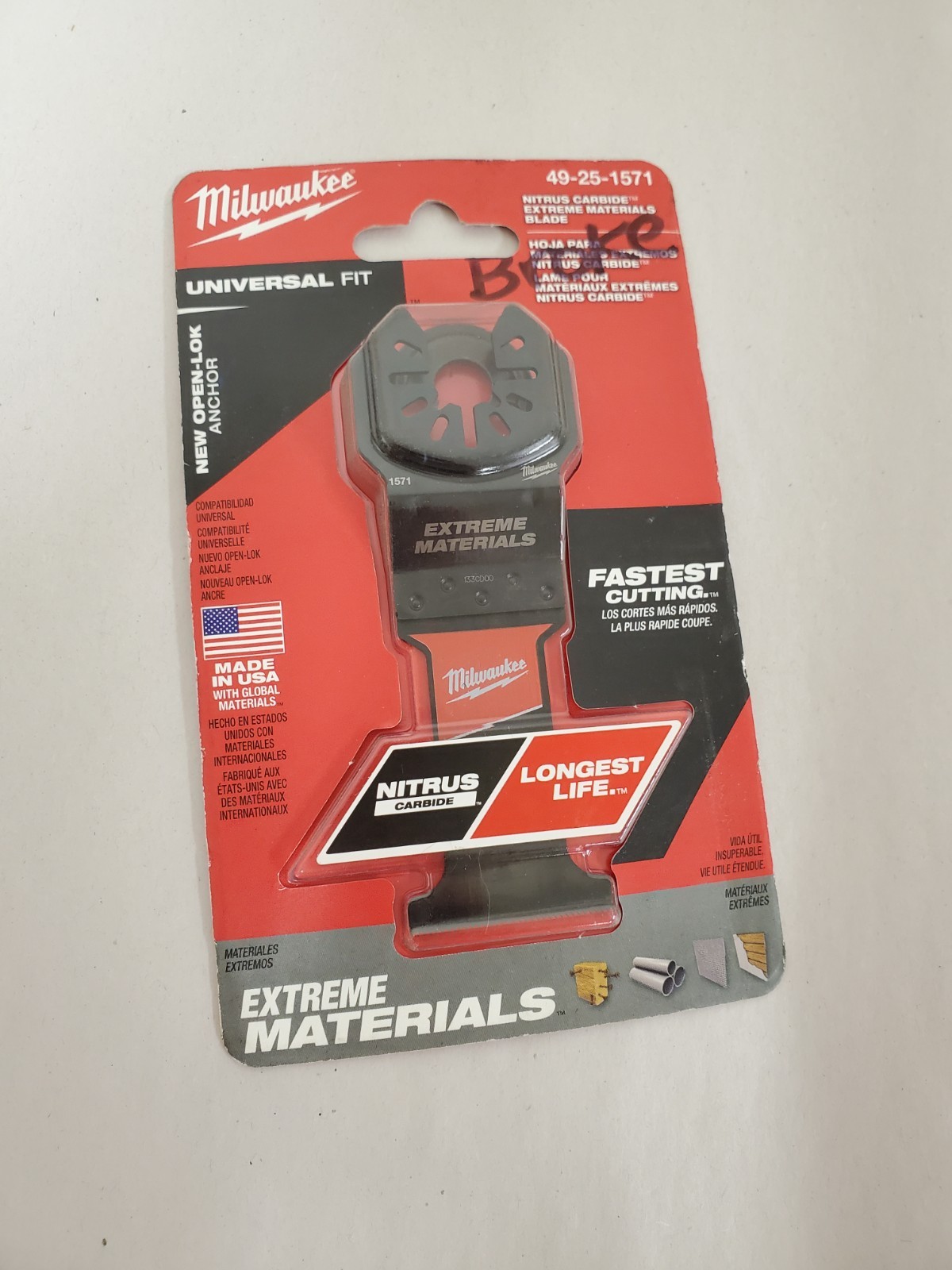 Milwaukee 1-3/8" Universal Extreme Materials Cutting Oscillating MultiTool Blade