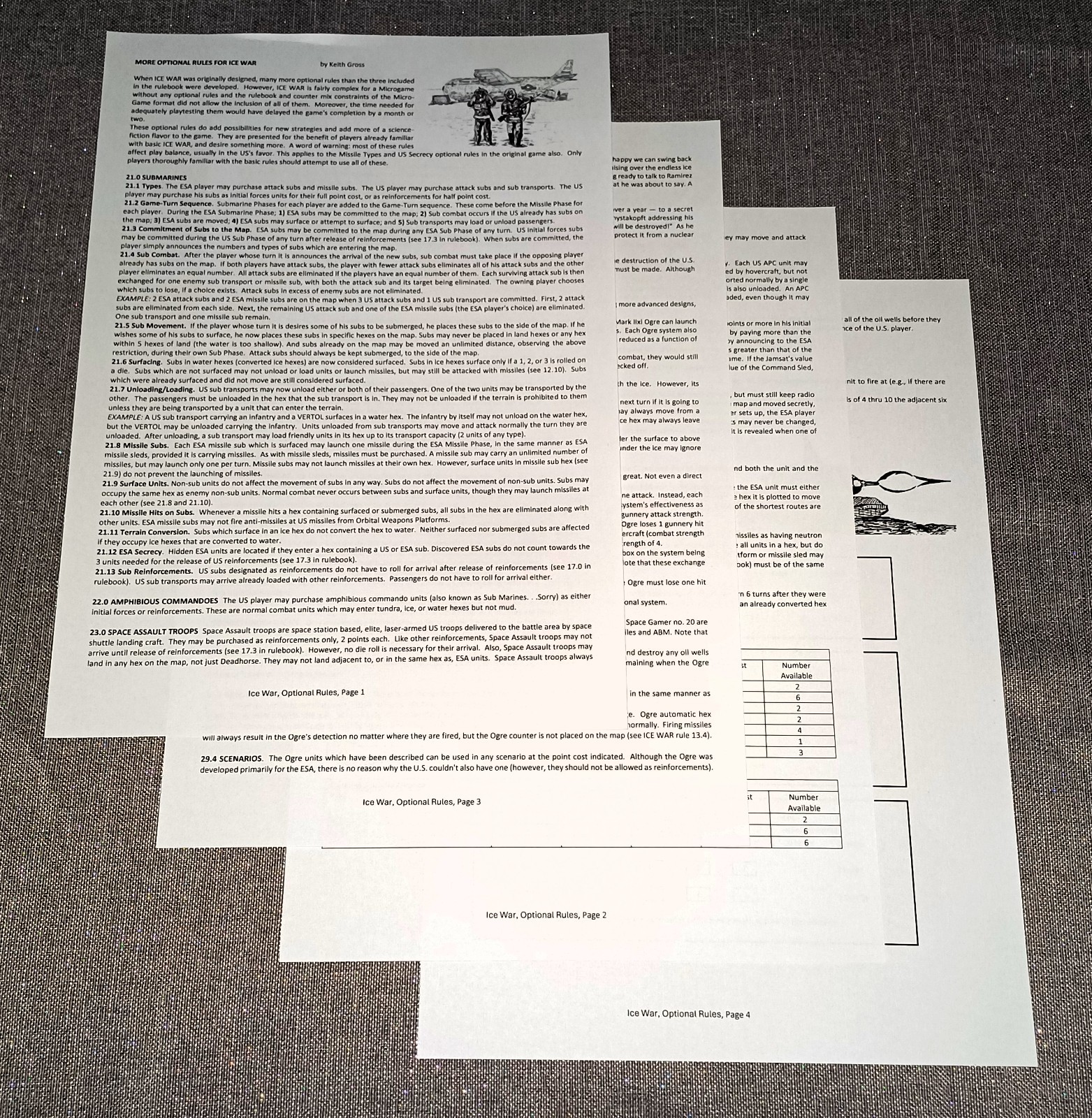 Ice War expansion , Optional rules and Ice OGREs, 56 counters + rules.