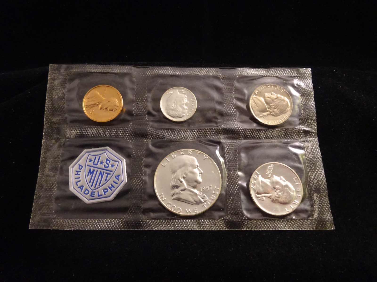 1957 Silver Proof Set U.S. Mint 5-coins Flatpack