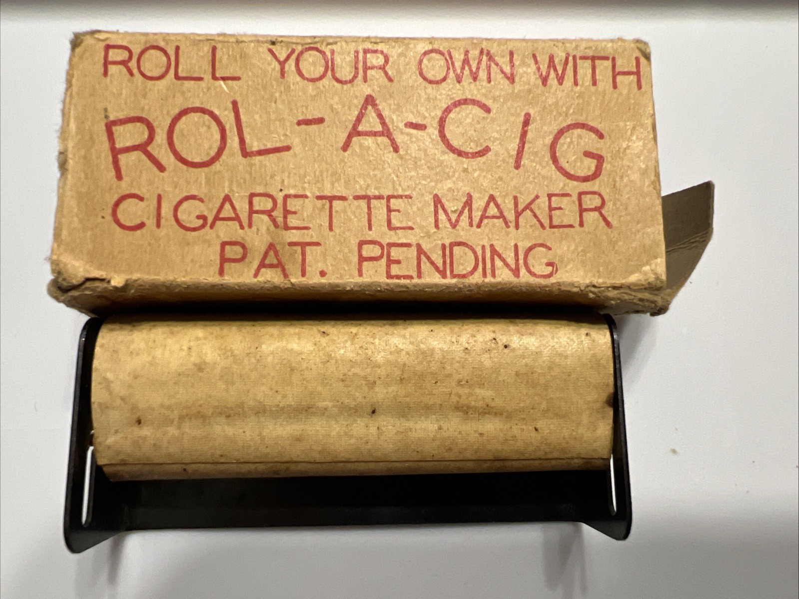 Vintage ROL-A-CIG Cigarette Maker With Original Cardboard Box Patent Pending