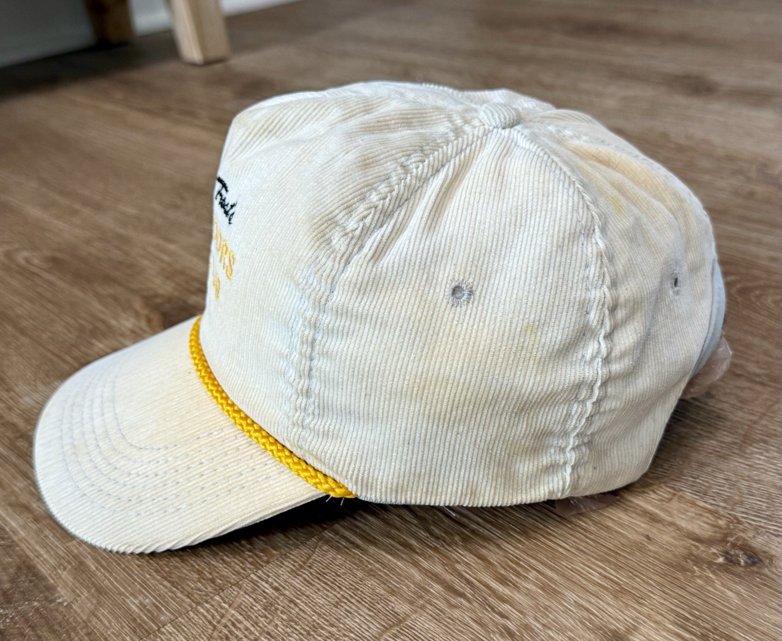 FRED TROST Outdoors Club Corduroy Rope Hat Cap SnapBack Hunting Vintage USA RARE