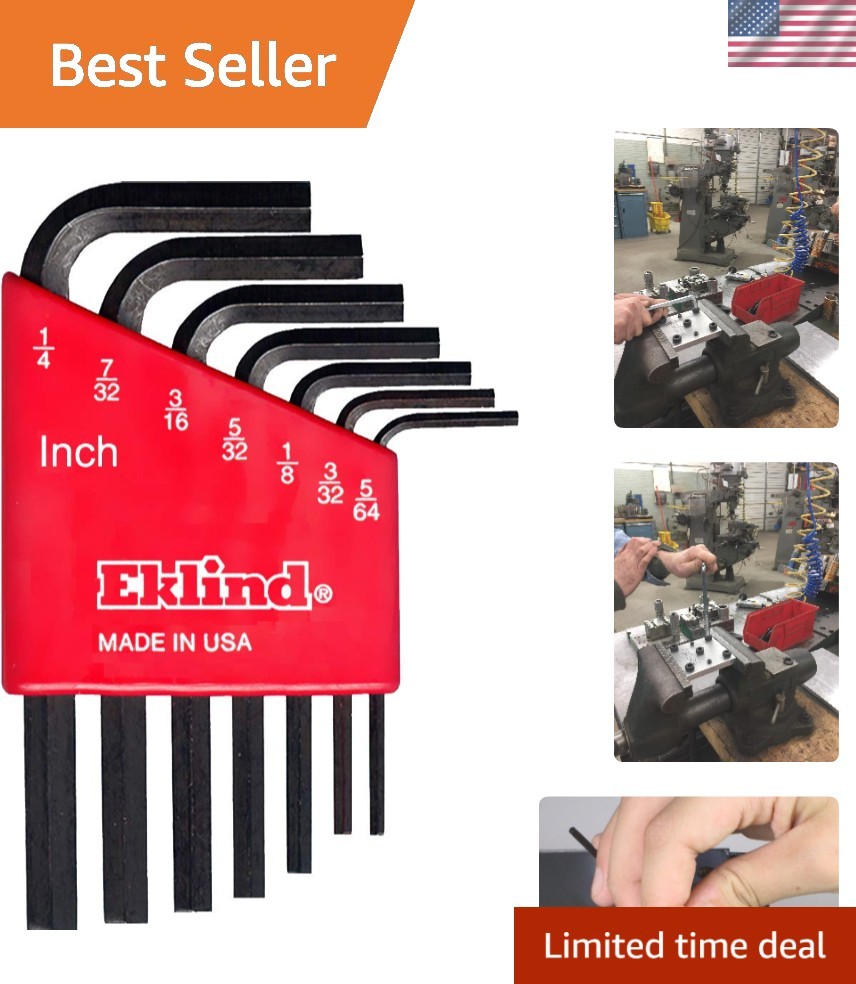10107 Hex-L Key allen wrench - 7pc set SAE Inch Sizes 5/64-1/4 Short series