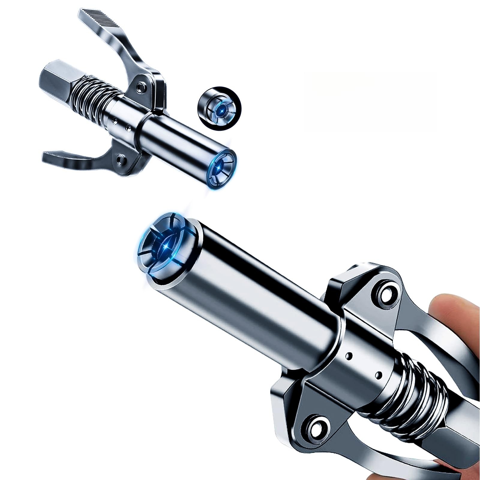 2 Pcs Leakproof Grease Gun Coupler 12,000 PSI High Pressure Grease Coupler
