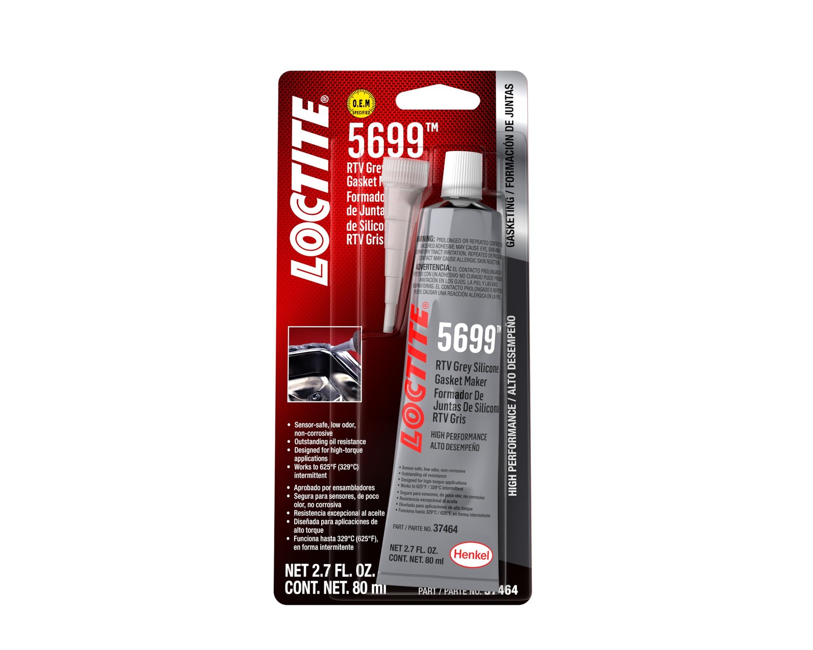 LOCTITE 5699 RTV Grey High Performance Silicone Gasket 80 Milliliter,