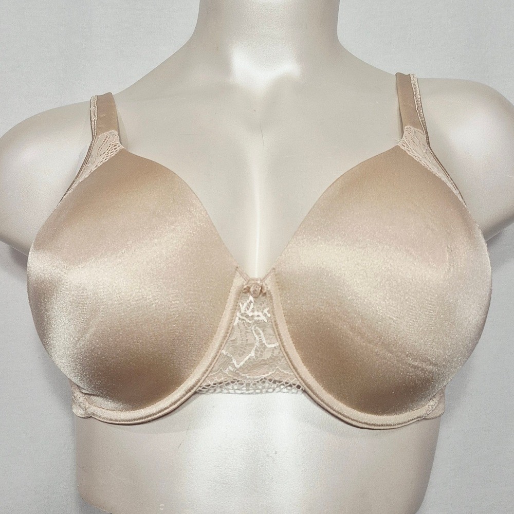 40DD Bali 3547 3B47 One Smooth U Support Lace Trim UW Bra Beige NWT