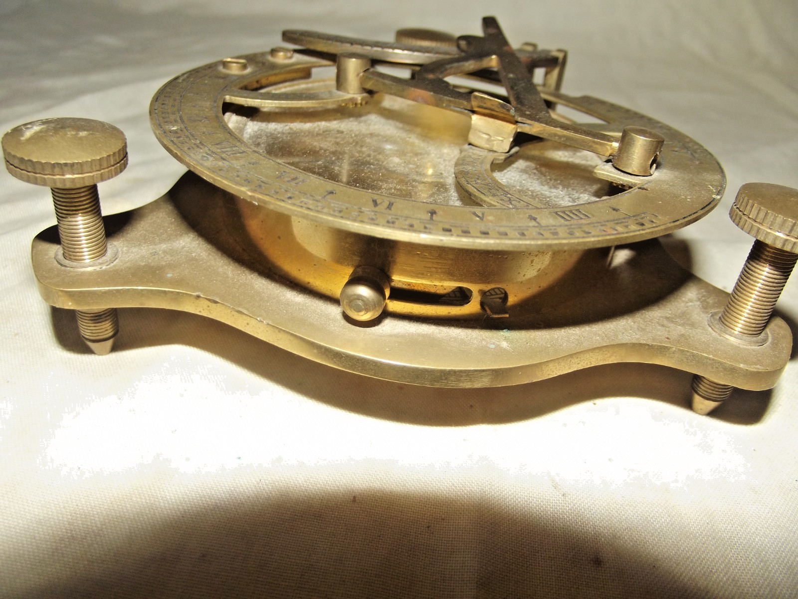 Brass Sundial & Compass Replica Maritime Navigation Aid