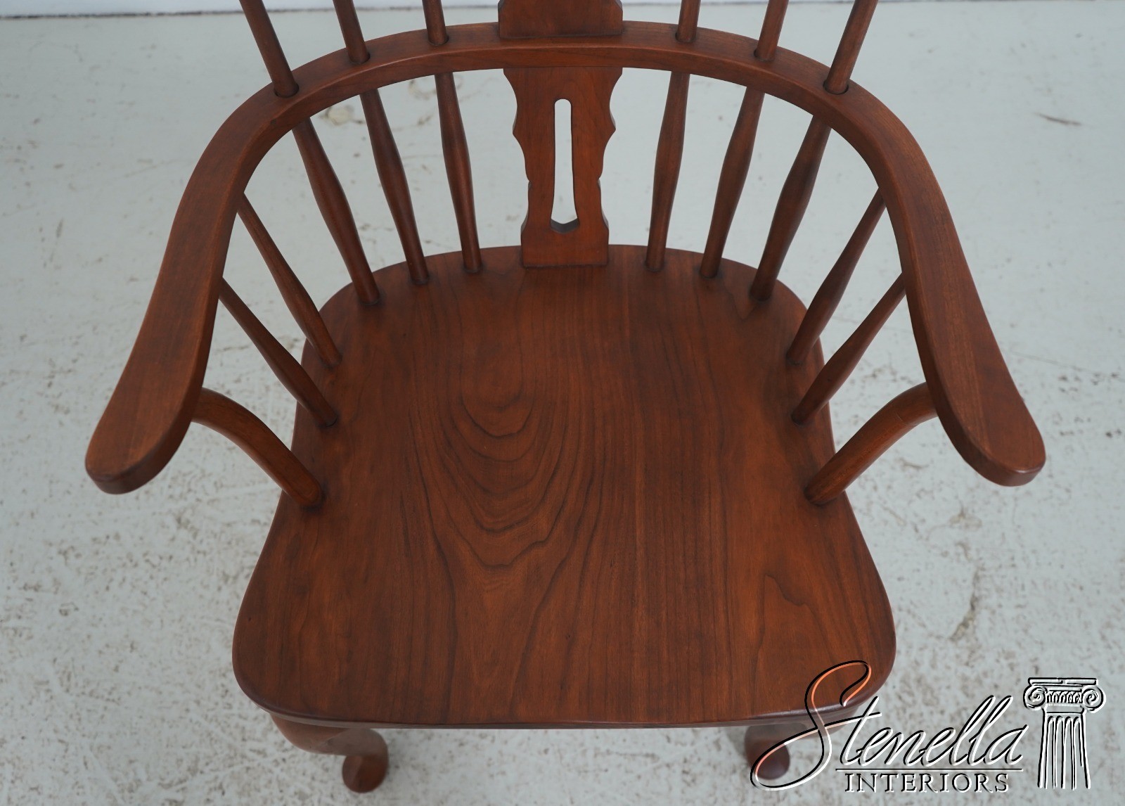 L71863: Set of 6 Solid Cherry Brace Back Windsor Chairs