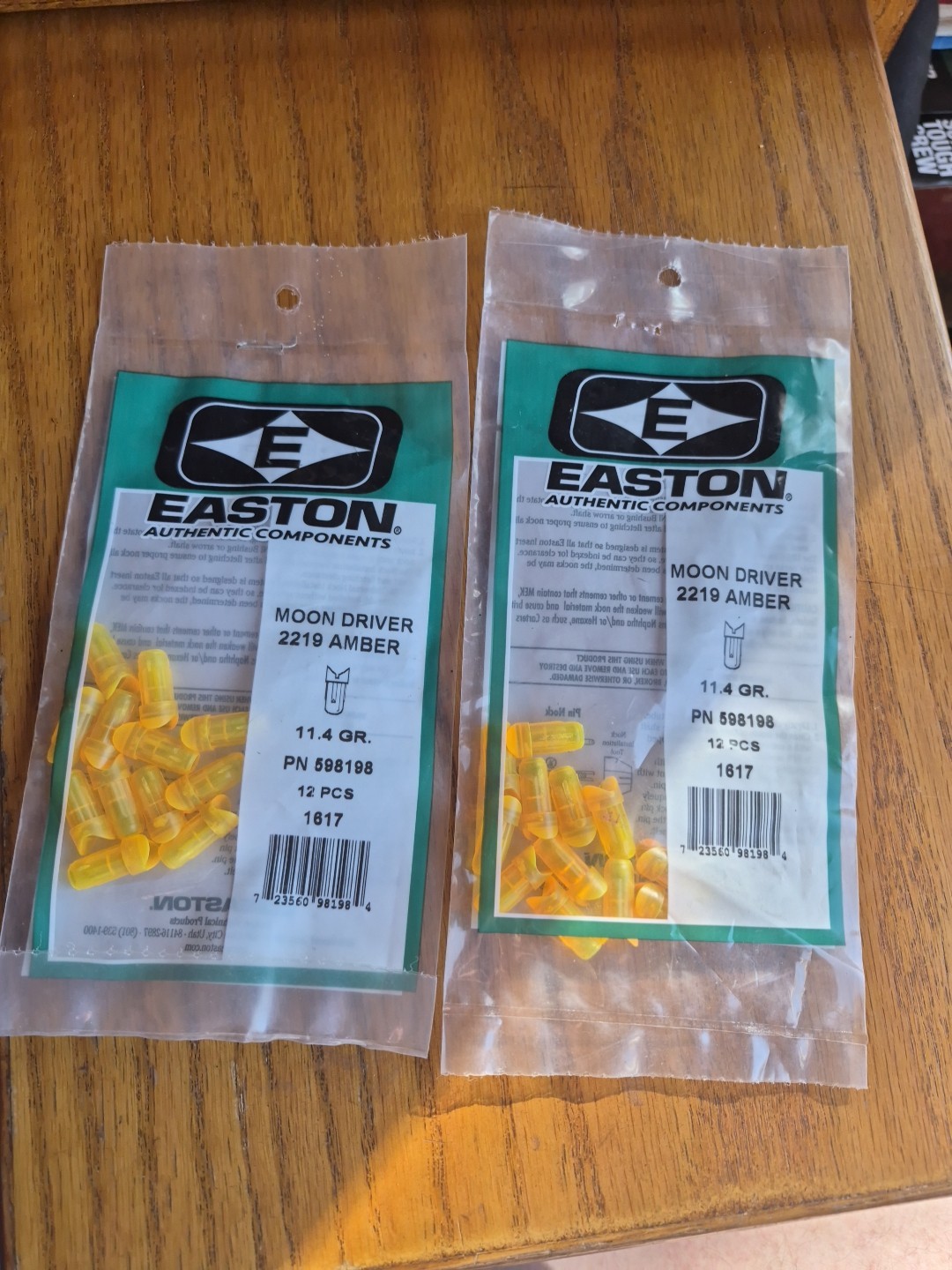 2 Pkgs Easton - Moon Nocks 2219 - Orange - 12 Pk