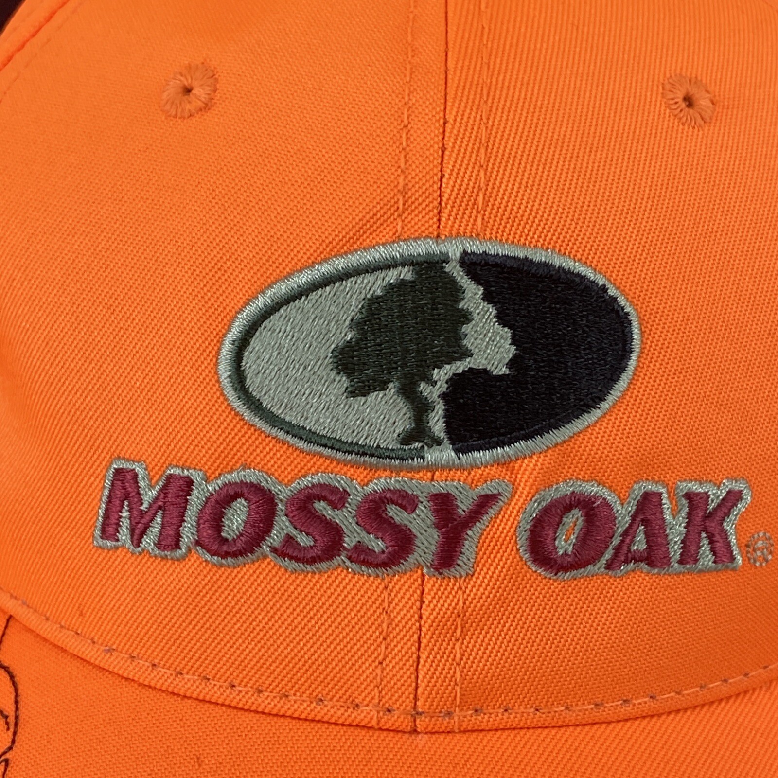 Mossy Oak Blaze Orange Hunting Adult Hat Adjustable Strap Back Baseball Cap