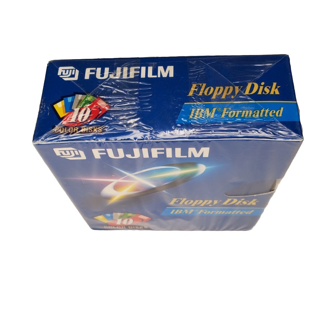 NEW Fujifilm Floppy Disk 3.5 PC IBM Formatted 2HD Diskettes High-Density 10-Pack