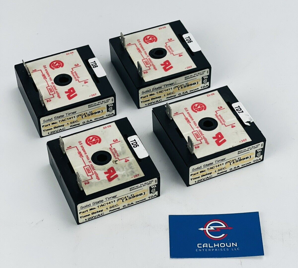 (LOT OF 4) SSACI Solid State Timer TAC1411 Time Delay 120VAC 0.5A inrush 10A