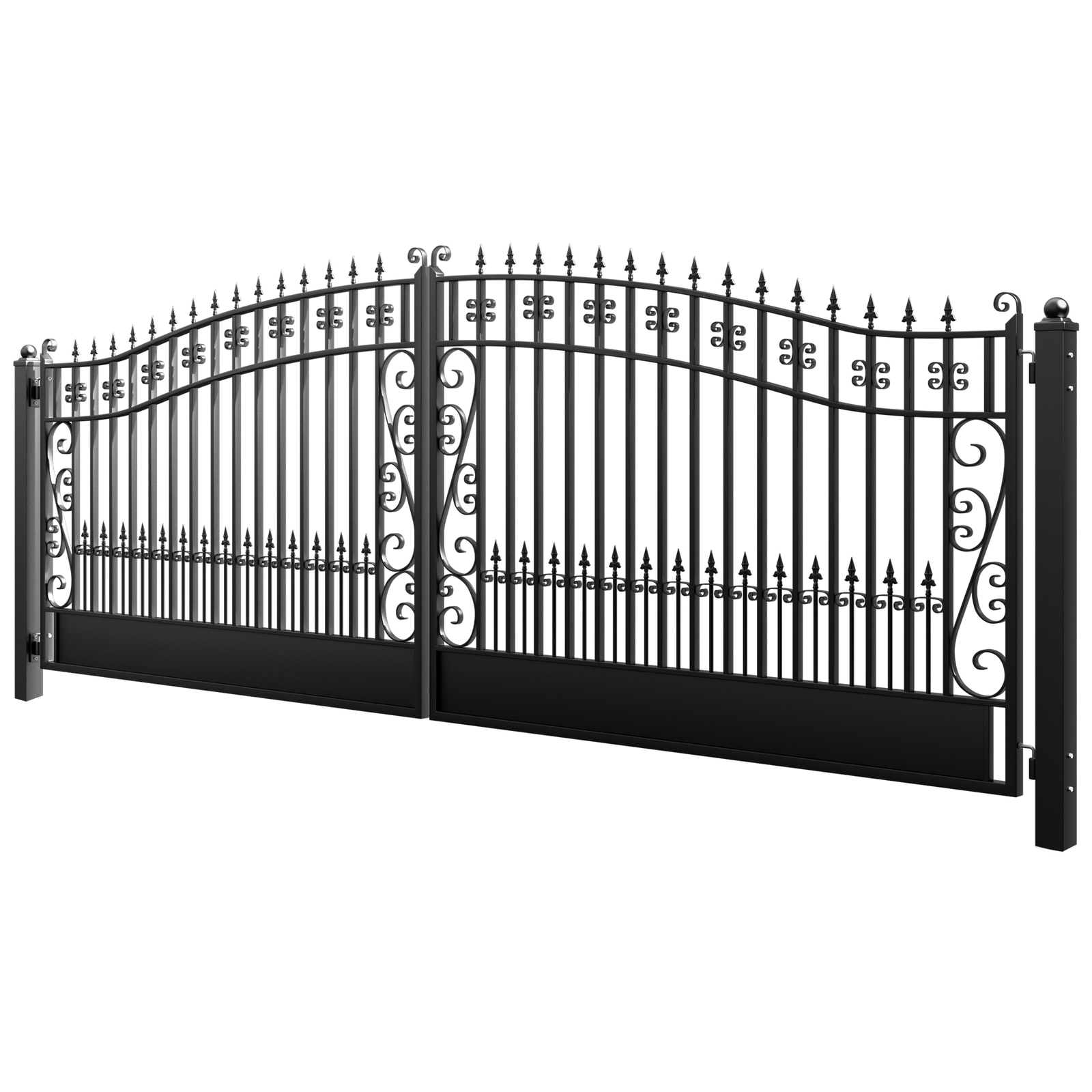 ZUMI 18'x6' Dual Swing Gates for Driveway Outdoor Steel Swing Gates for Home