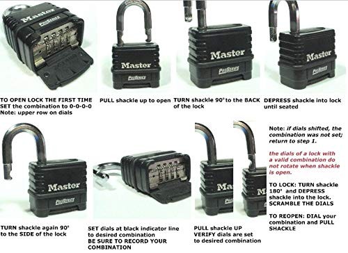 Master Lock Masterlock 1178D Combination Padlock Die Cast Body 3 Pack