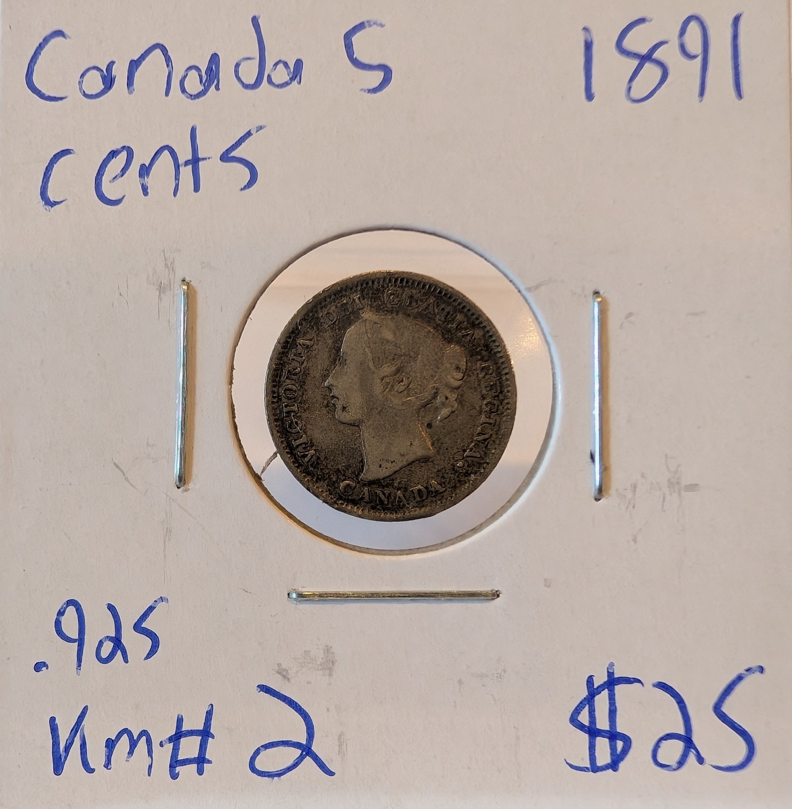 1891 Canada 5 Cents Km#2