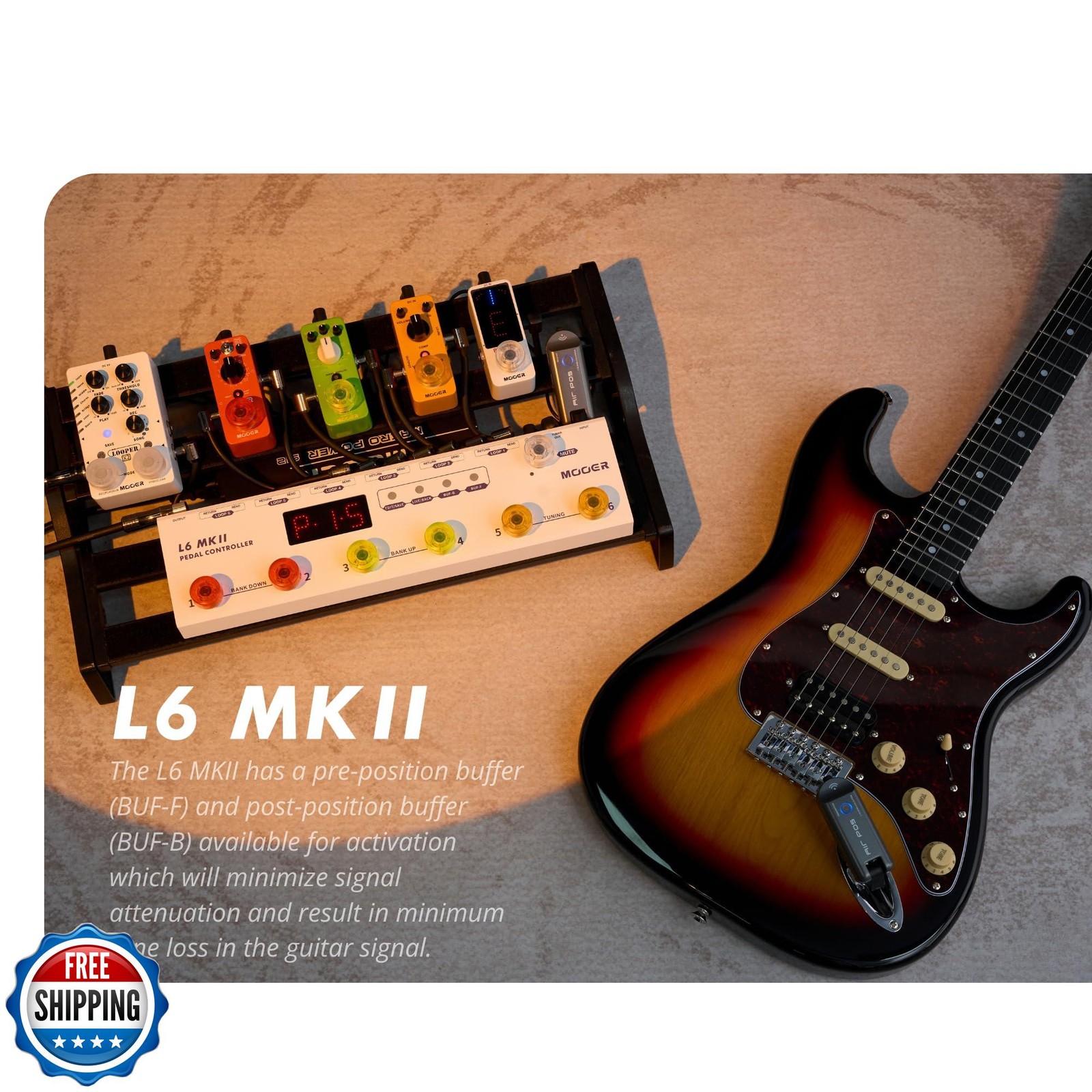 MOOER L6 MKII Guitar Multi Effects Pedalboard Pedal Controller Ba