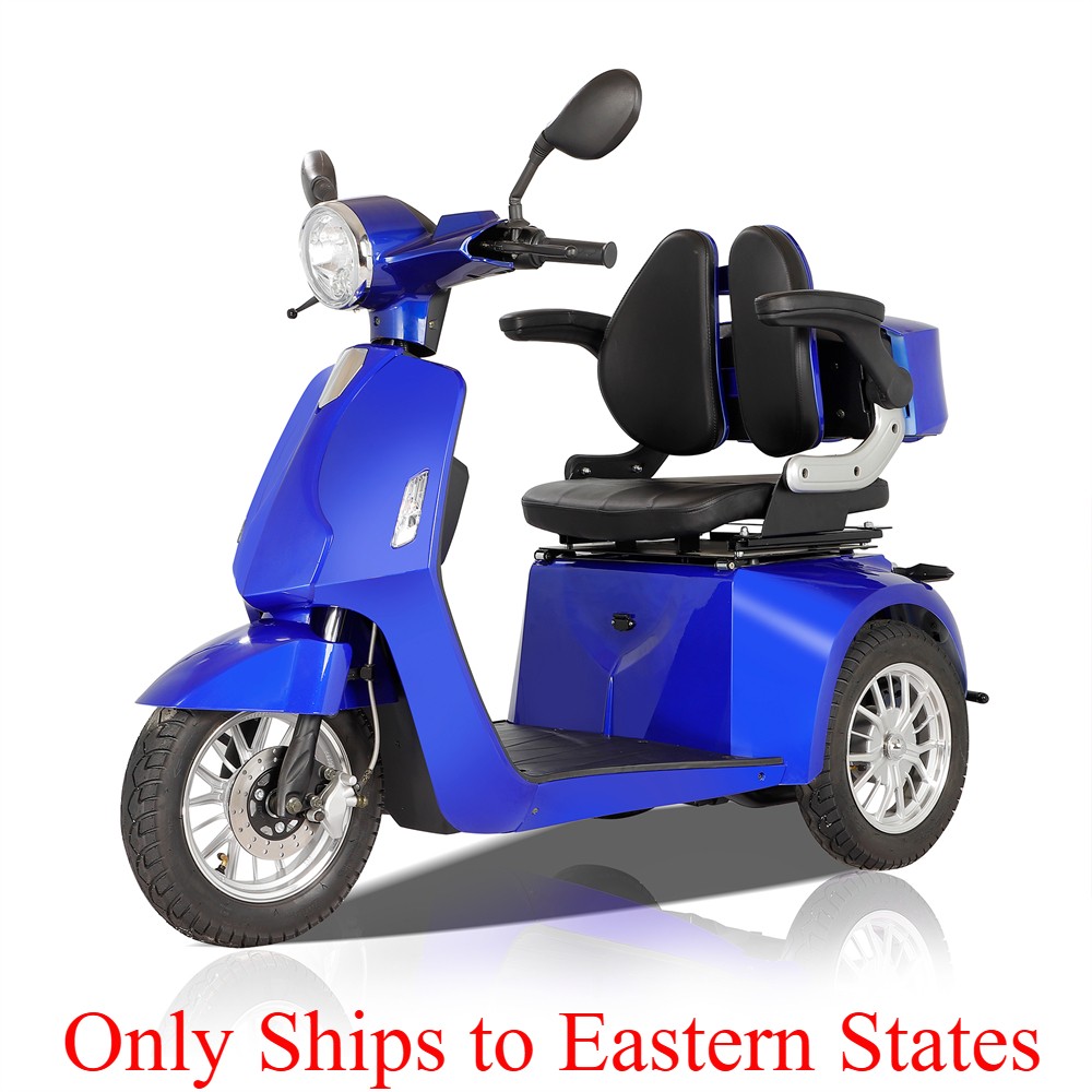 800W 3-Wheel Adult Senior Mobility Scooters 60V 20AH 31 miles 350lbs Capacity